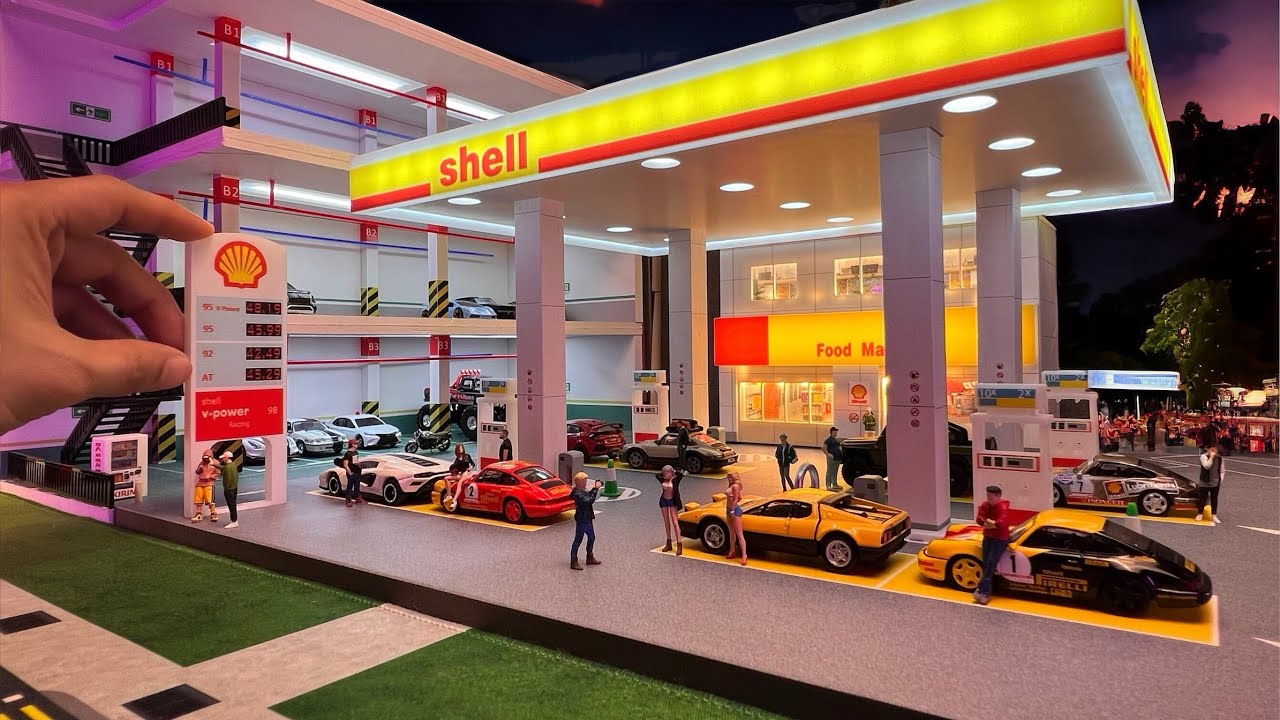 Shell Gas Station 1/64 Diorama | Hotwheels Diorama - YouTube