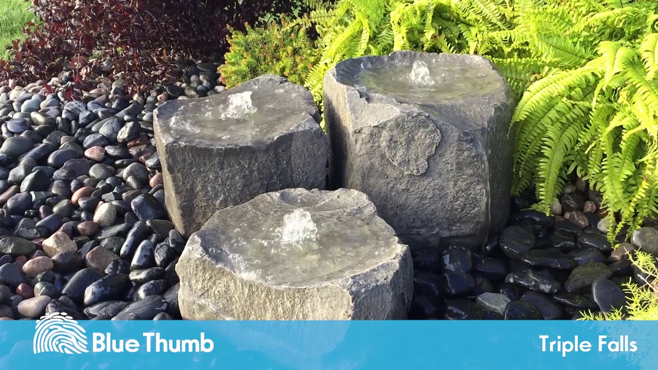 Triple Falls GFRC Boulder Fountain Kit - Blue Thumb