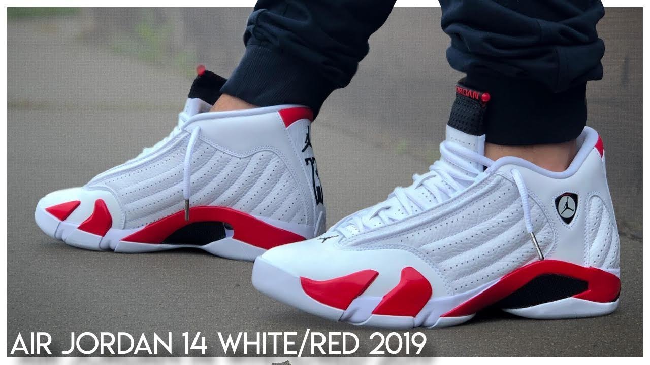 Air Jordan 14 White/Varsity Red 2019 - YouTube