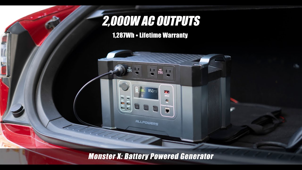 ALLPOWERS、容量1700Whのポータブル電源「Monster X」。非常時や