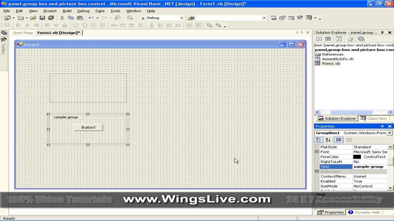 Visual Basic Net 2003 WingsLive com - YouTube