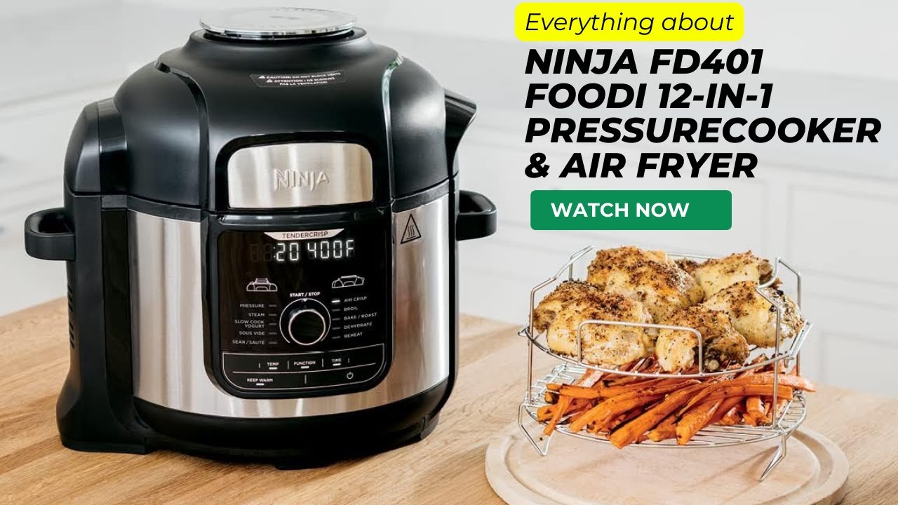 Ninja Fd401 Foodi 12 In 1 Deluxe Xl 8 Qt Pressure Cooker & Air