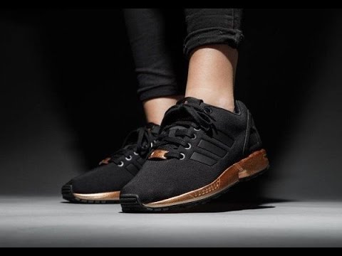 Adidas ZX Flux Black Copper Metallic Gold S78977 - YouTube