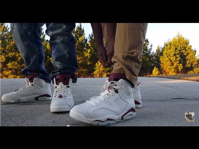 AIR JORDAN 6 RETRO 'MAROON' REVIEW AND ON FEET!!! - YouTube