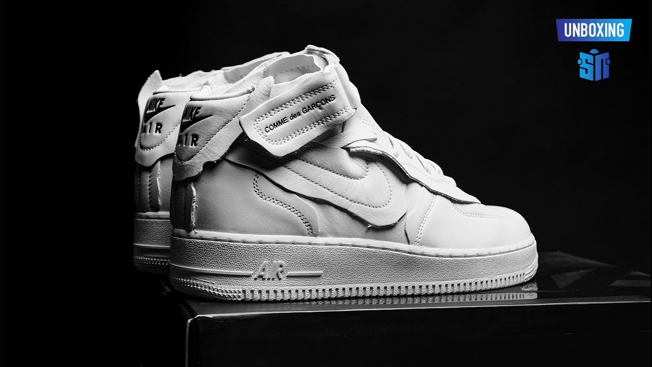 Unboxing Comme des Garçons CDG Nike Air Force 1 Mid - YouTube