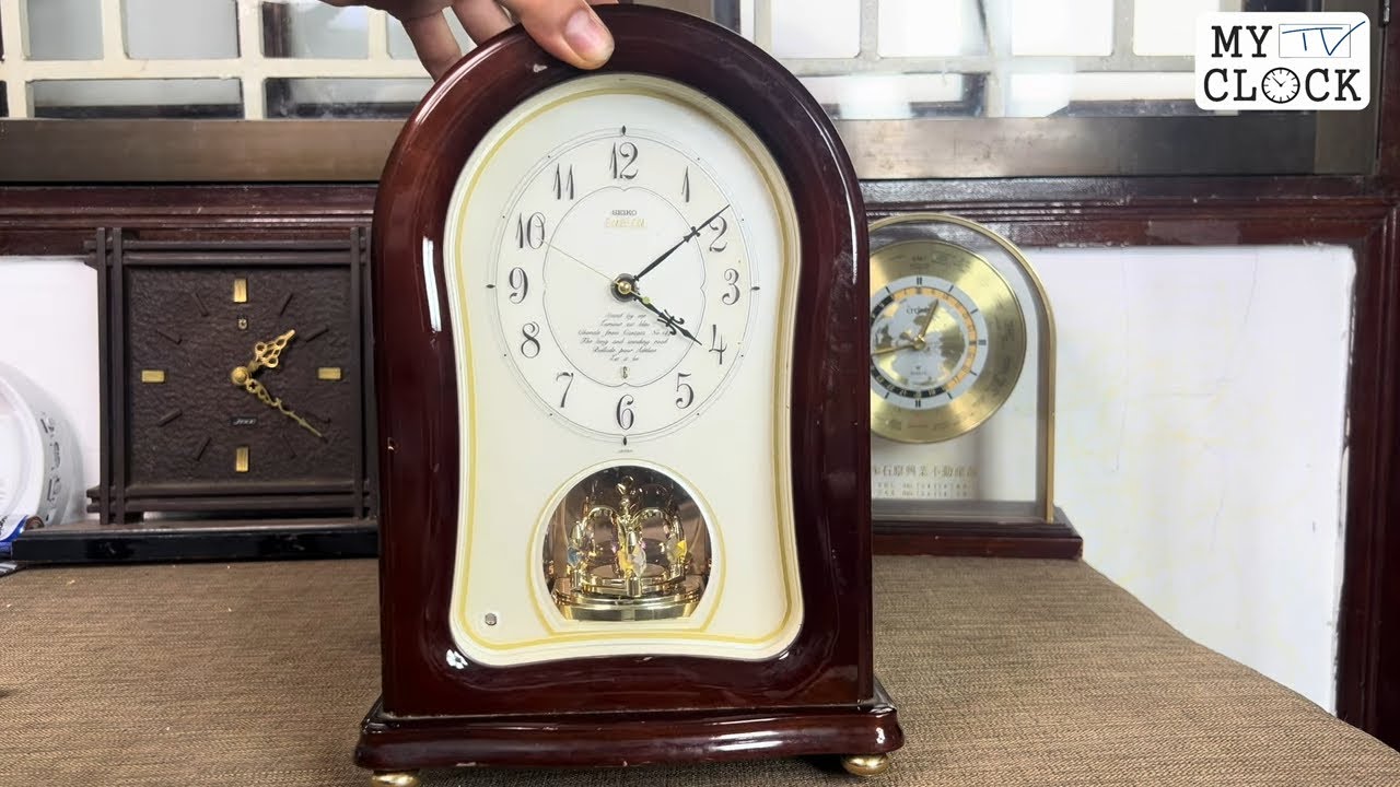 SEIKO EMBLEM HW467B Hi-Fi Wooden Melody Table clock セイコー