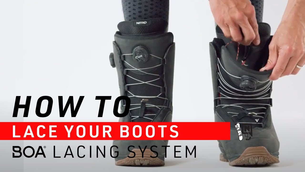 How To Put On Snowboard Boots with BOA FIT SYSTEM - YouTube