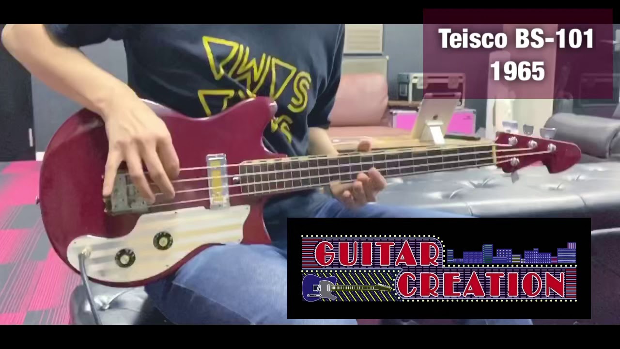 Teisco BS-101 1965年製【VERY CUTE!】Striped PickGuard 2.75kg - YouTube