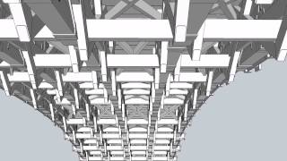 錦帯橋の構造3DCG 反橋（第4橋） Virtual Construction View of