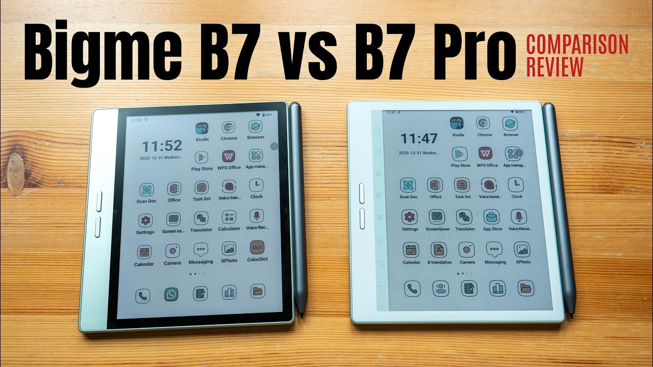 Bigme B7 vs B7 Pro e-ink tablet comparison review - YouTube