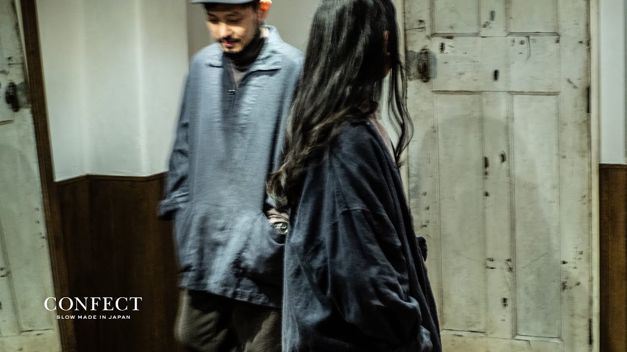 2022年最後の新作】起毛ブラックリネン スモックシャツ、バギーシャツ