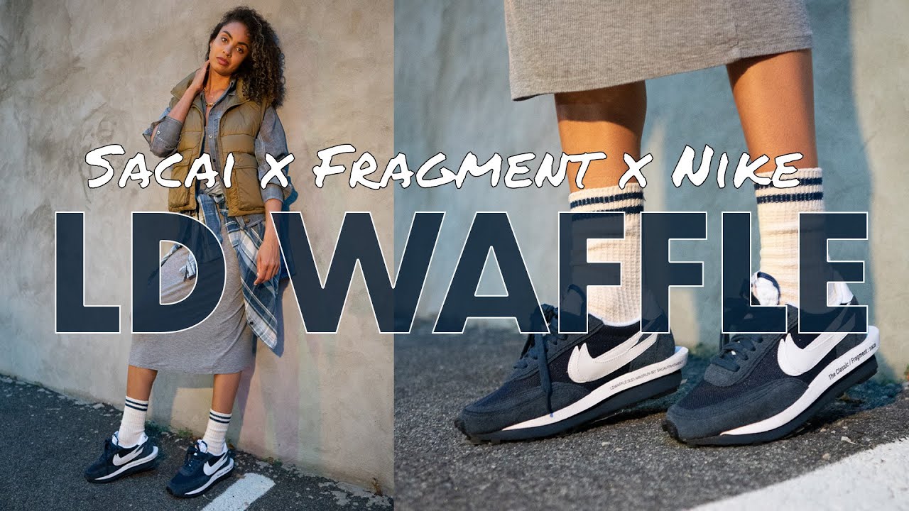 SACAI x FRAGMENT x Nike LD WAFFLE Blackened Blue On Foot Review