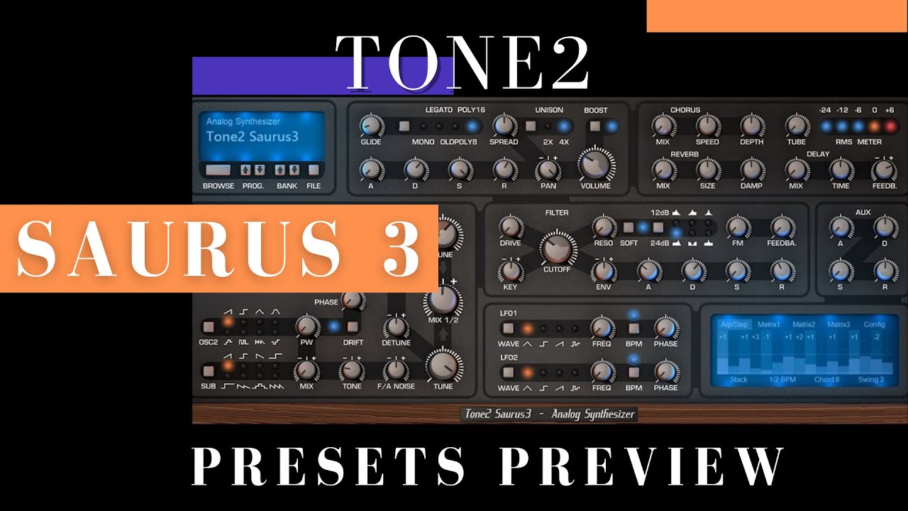 Tone2 | Saurus 3 | Presets Preview (No Talk) - YouTube