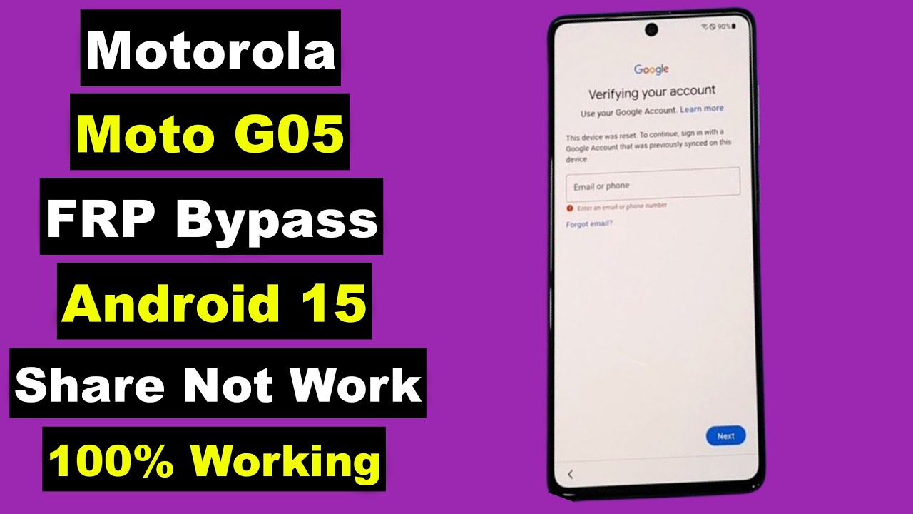 Motorola Moto G05 FRP Bypass Android 15 | Motorola Moto G05 Google