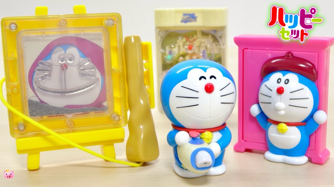 磁力・錯覚・水鉄砲：ドラえもんハッピーセット第2弾 3/28~ : 4種類