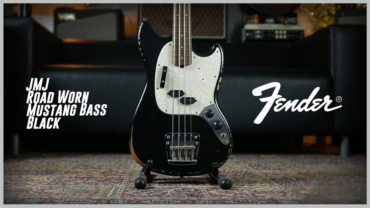 Fender JMJ Road Worn Mustang Bass, Black (4K) - YouTube