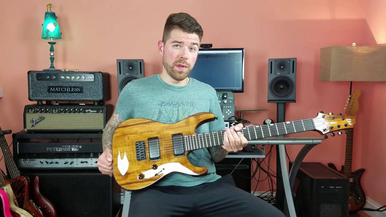 LTD H 1007B Koa 7 String Guitar Review - YouTube
