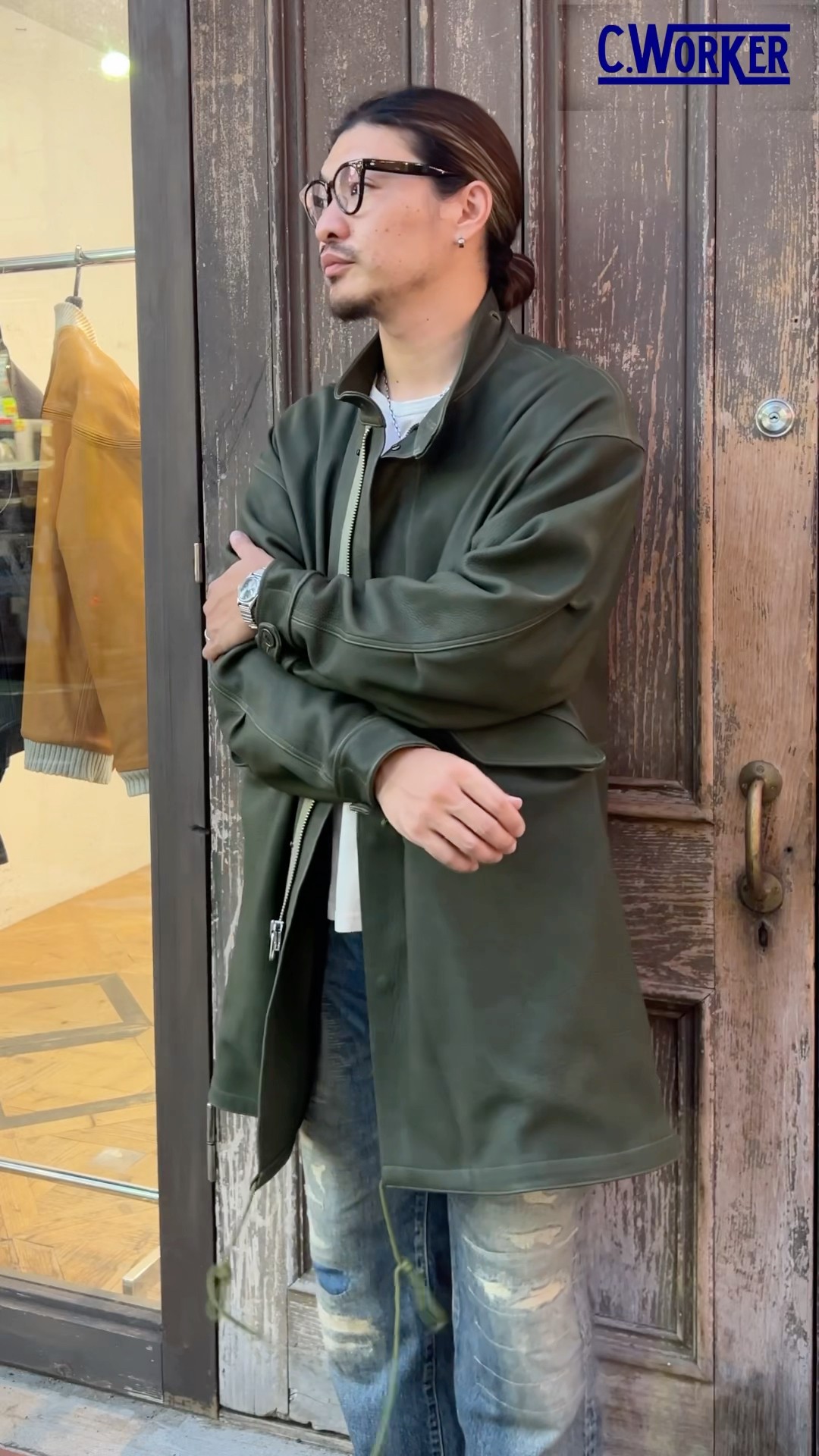 CWORKS】 レザー版M-65 フィッシュテール #革ジャン - YouTube