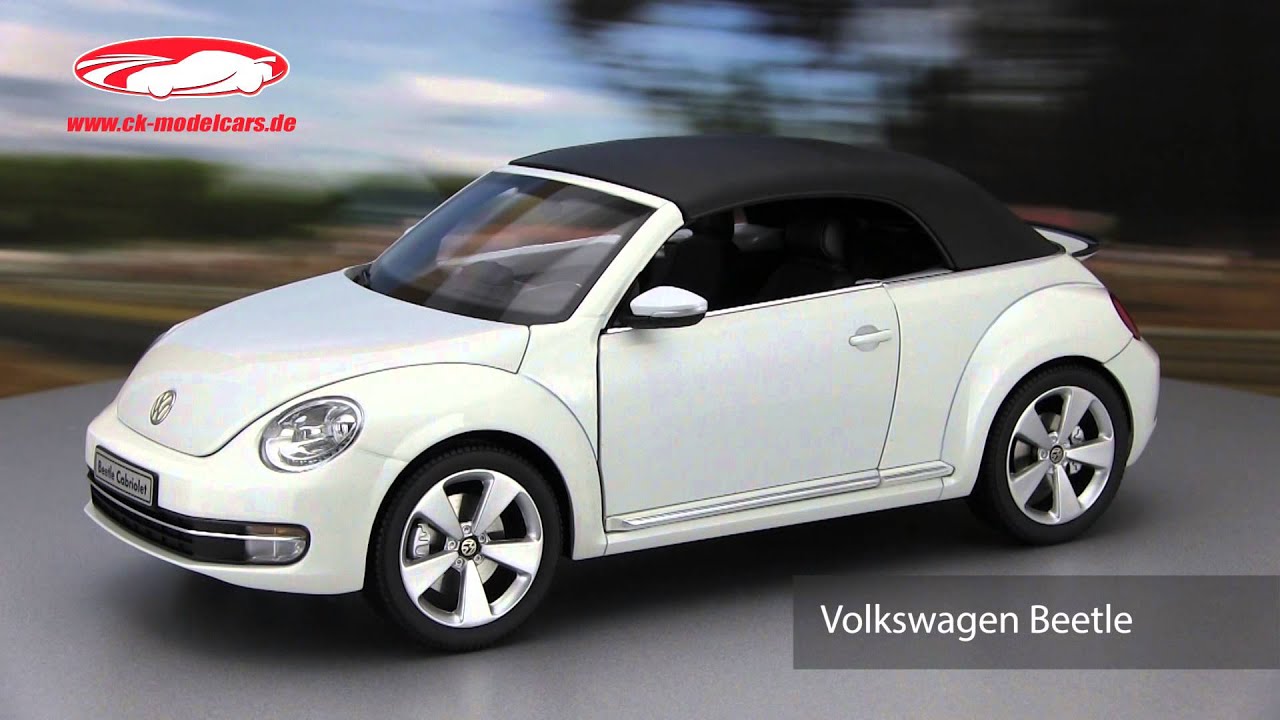 Kyosho 1:18 Volkswagen VW Beetle Convertible Year 2013 white oryx
