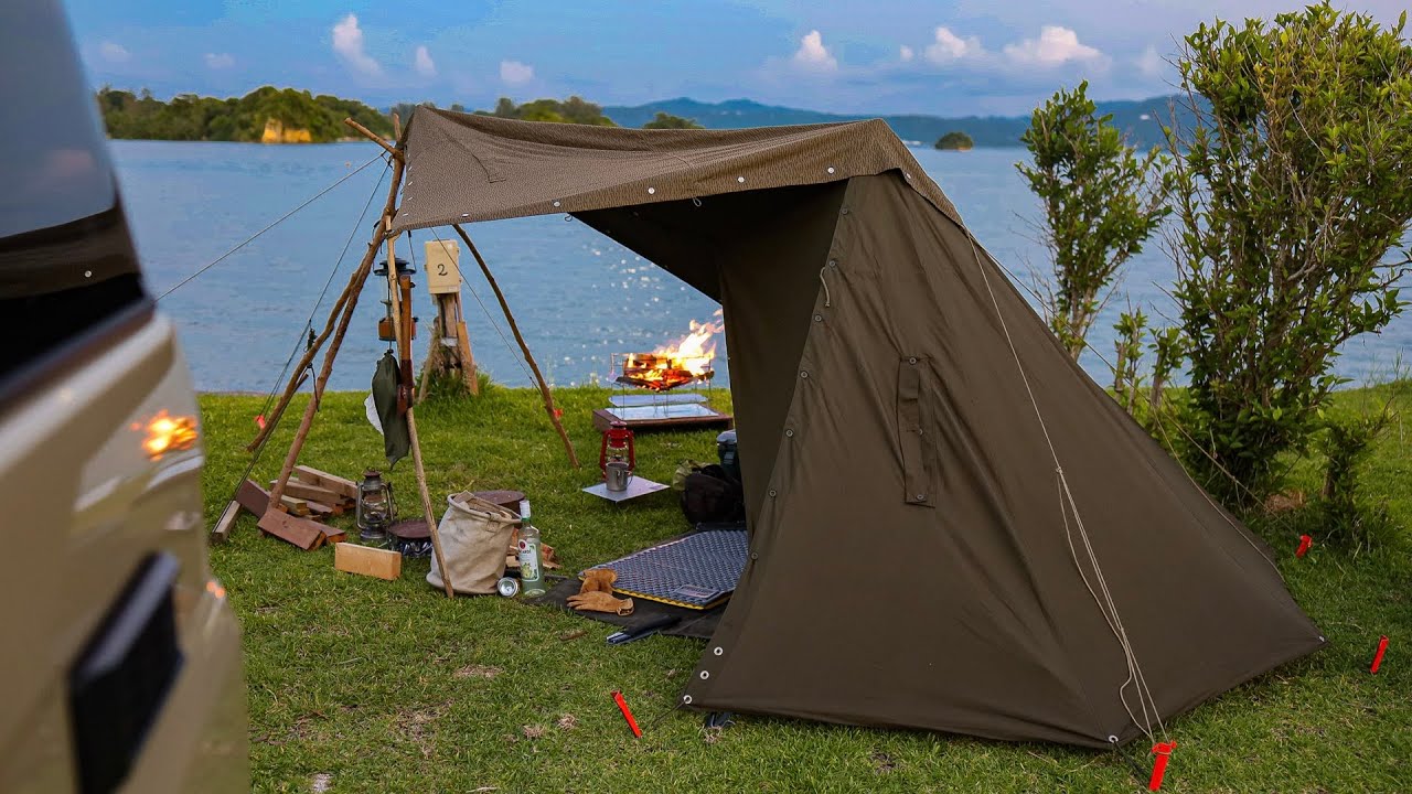 ポーランド軍幕とNOKIで過ごす海辺の時間。東ドイツ軍幕を添えて - YouTube