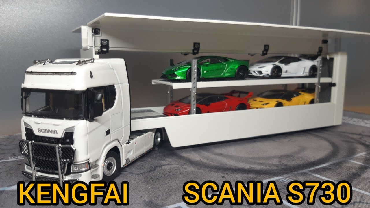 1/64史上最高峰トランスポーターKENGFAI 1/64 スカニア S730 - YouTube