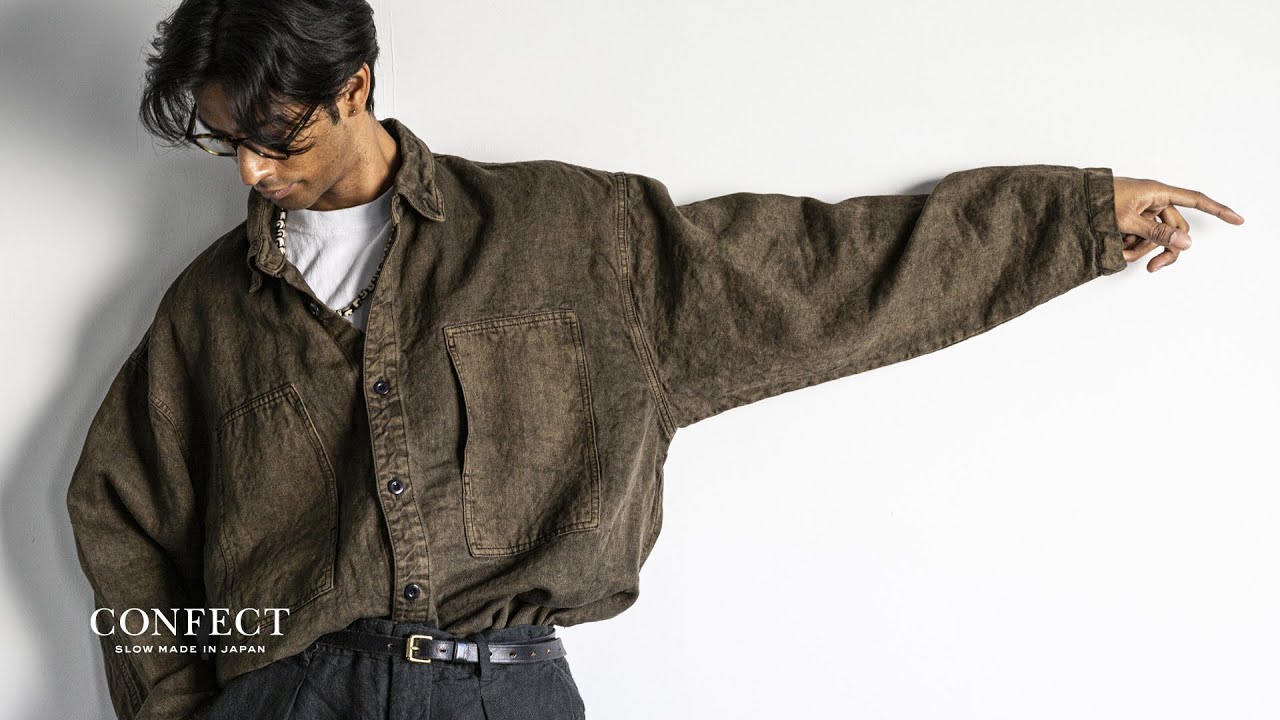 リネンデニム フェードカラー ワークシャツ｜nest Robe / CONFECT