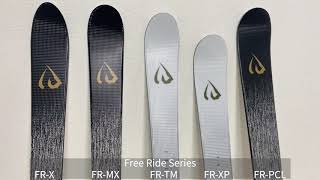 ID One USA Free Ride FRX Ski 160. 167, 175cm in black or white