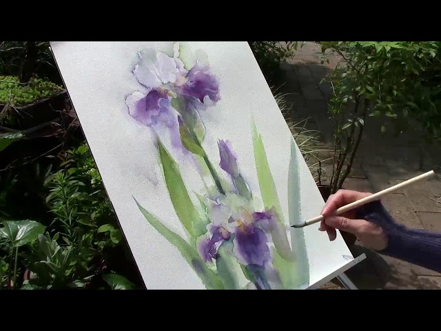 ジャーマンアイリスを描く2020 - YouTube