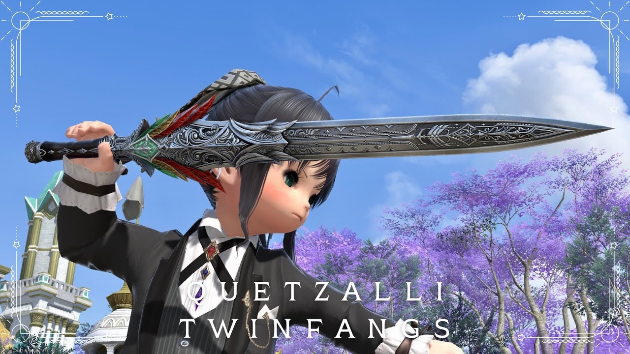 ラスタカラー羽根の美麗な銀細工の二刀流剣・ヴァイパー武器