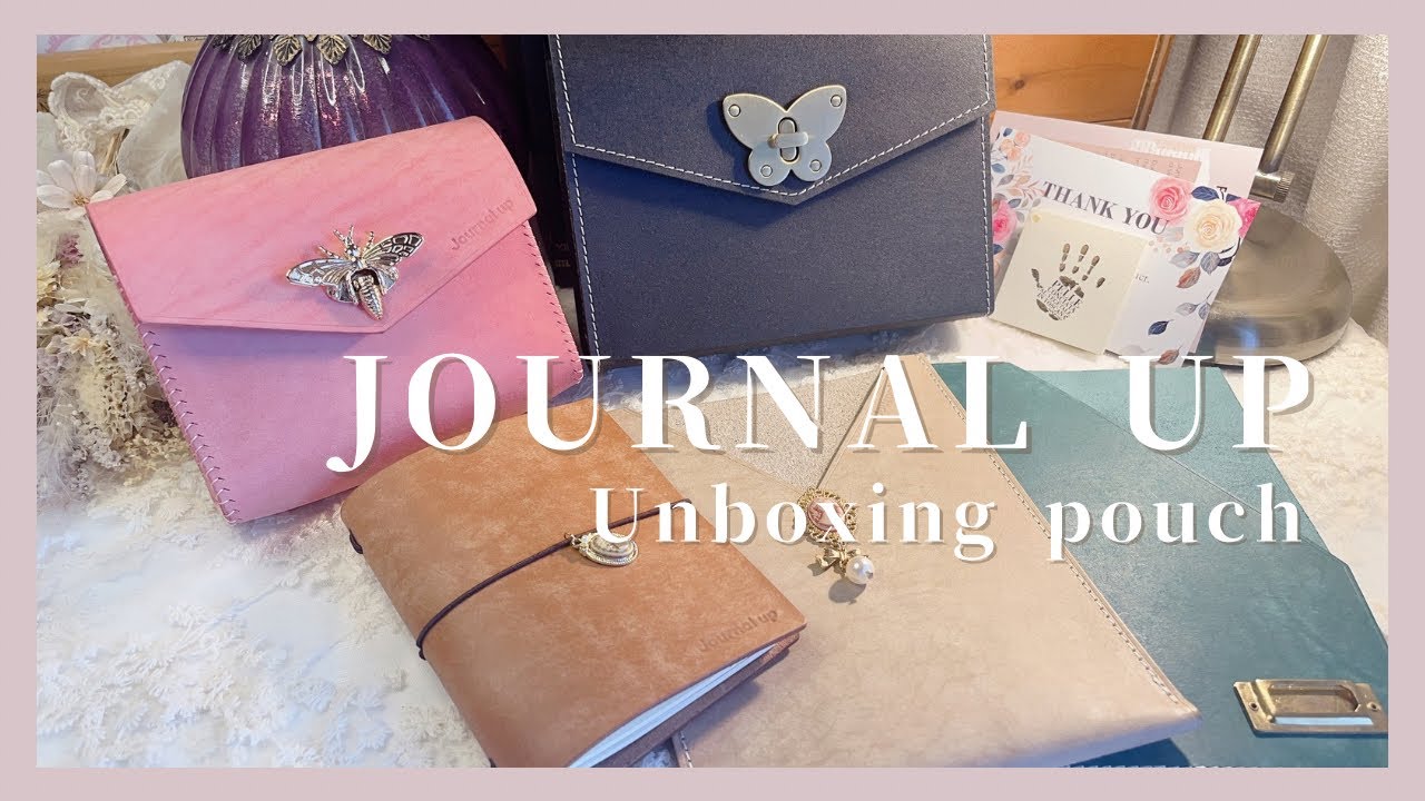 ASMR】革ポーチを開封して収納する コラージュも♡ | journal up pouch