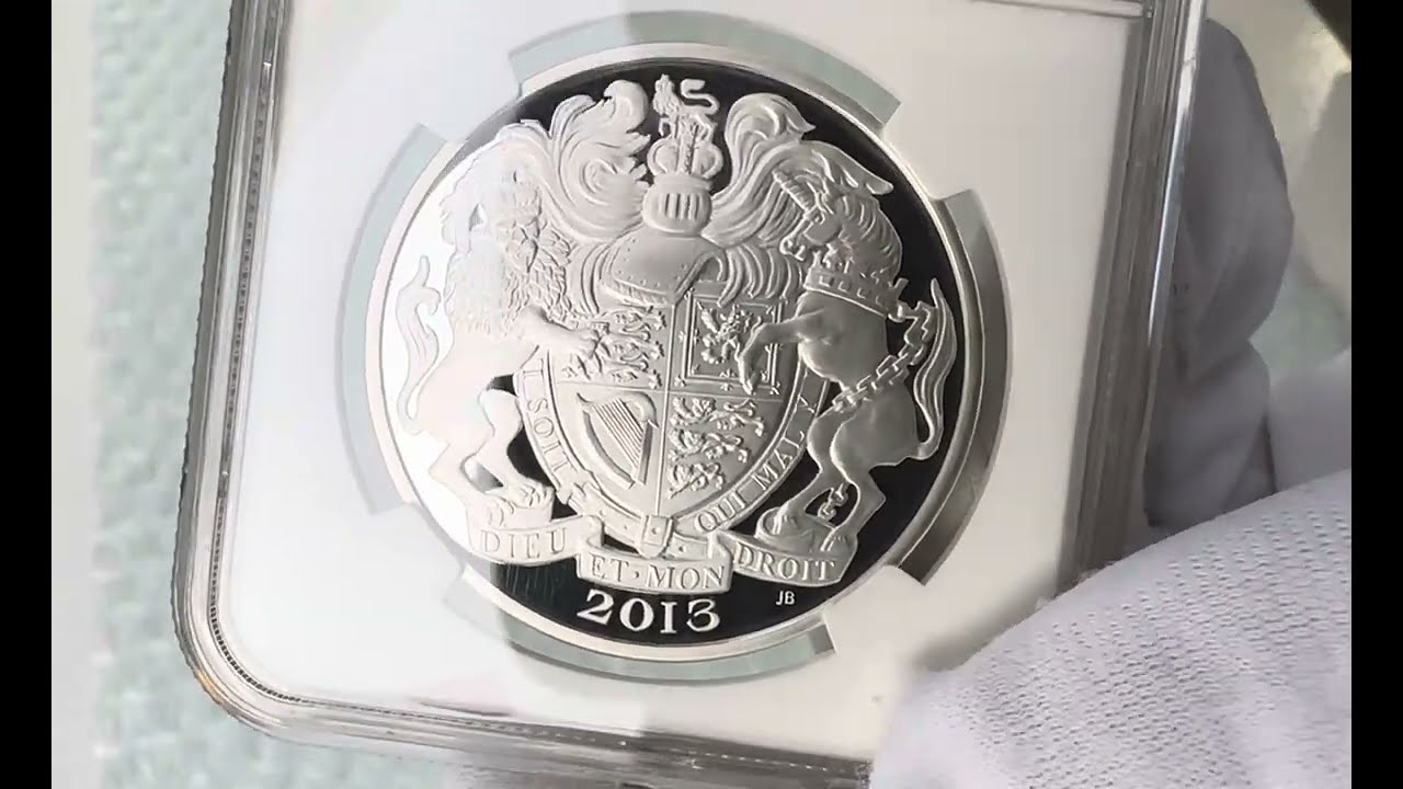 NGC鑑定PF70 2013年 エリザベス女王 戴冠60周年記念 5ポンド銀貨 英国