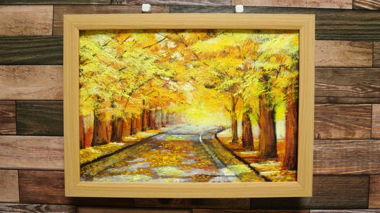 銀杏並木】#油彩画 #芸術 #油絵 #絵 #アート #oilpainting #oil