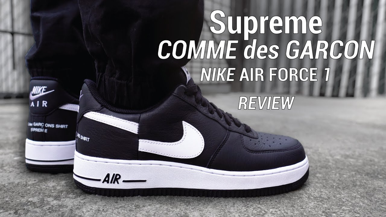SUPREME CDG NIKE Air Force 1 Low Review & On Feet - YouTube