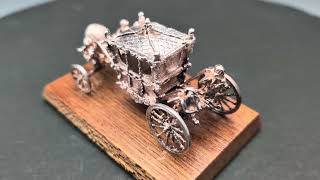 1977年 英国純銀製 ゴールド・ステート・コーチ馬車ミニチュア 72g