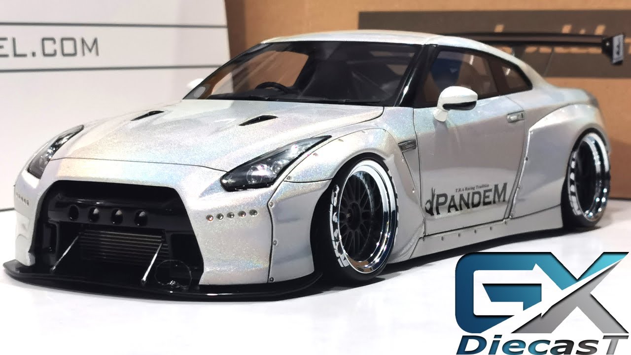 1/18 ignition model Pandem Nissan GTR R35 (light white) - YouTube