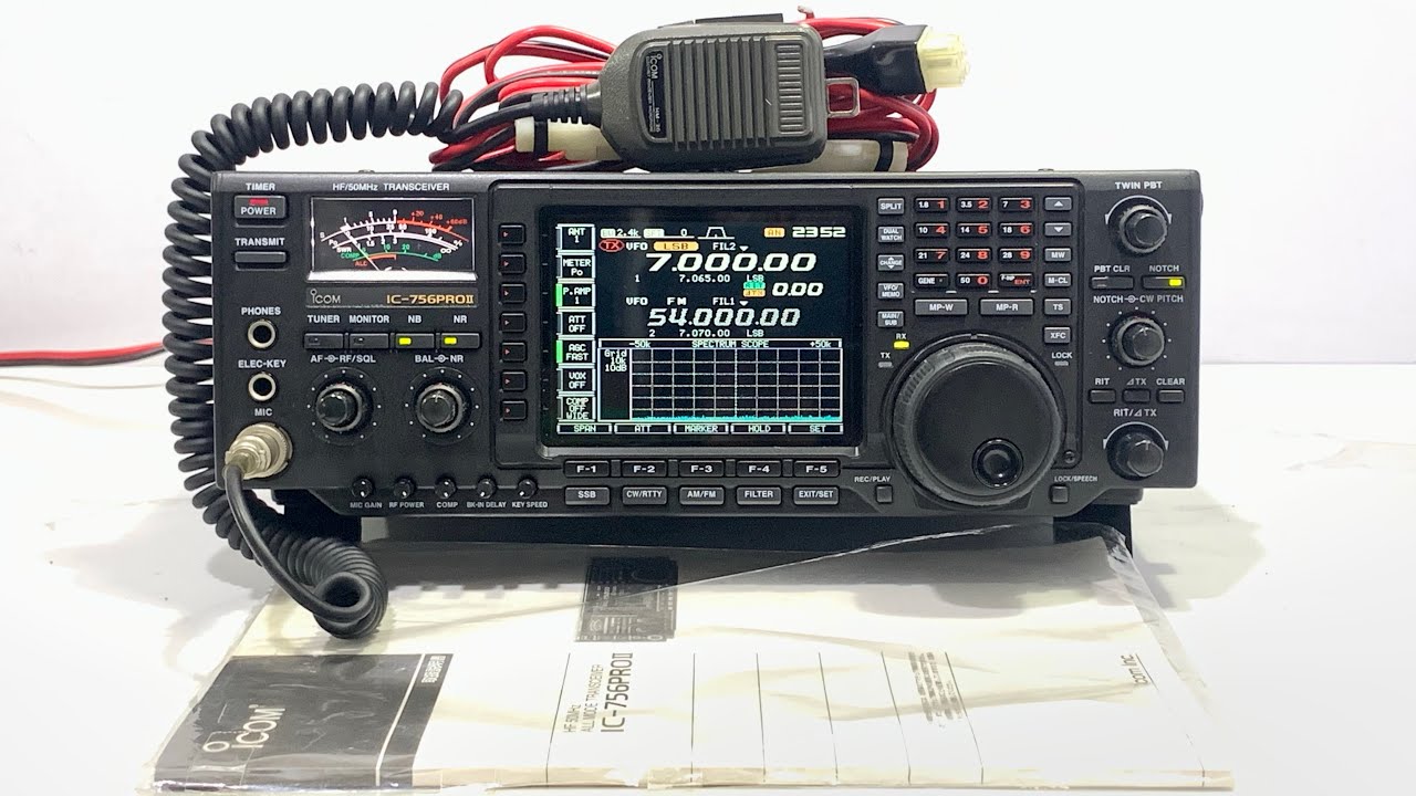 💥iCom IC-756PROII HF/50MHz 120/100W + DC + HM-36 ATU💥 - YouTube