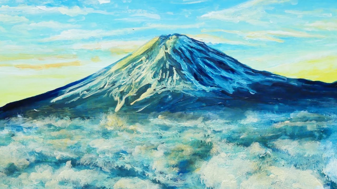 油絵】朝の富士山 #油彩画 #芸術 #油絵 #絵 #絵画 #風景画 #oil