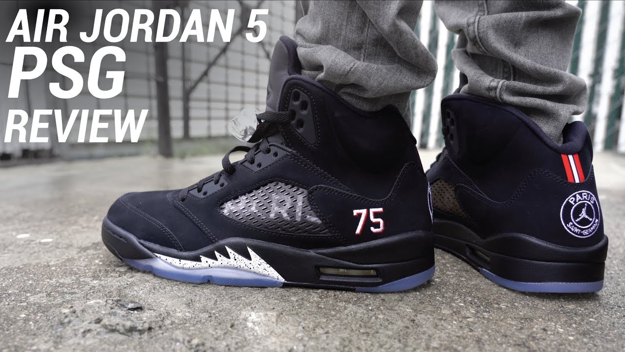 Air Jordan 5 Paris Saint Germain PSG Review & On Feet - YouTube
