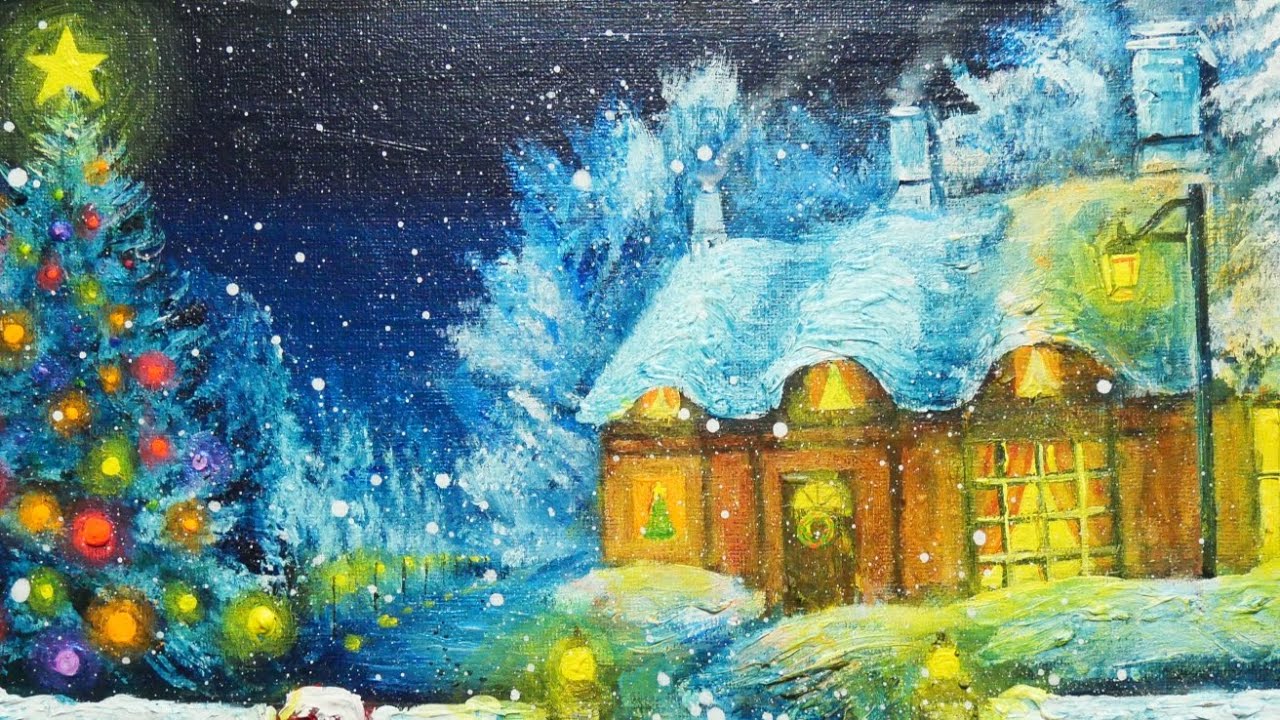 クリスマスの夜】#油彩画 #芸術 #油絵 #絵 #絵画 #アート #oilpainting