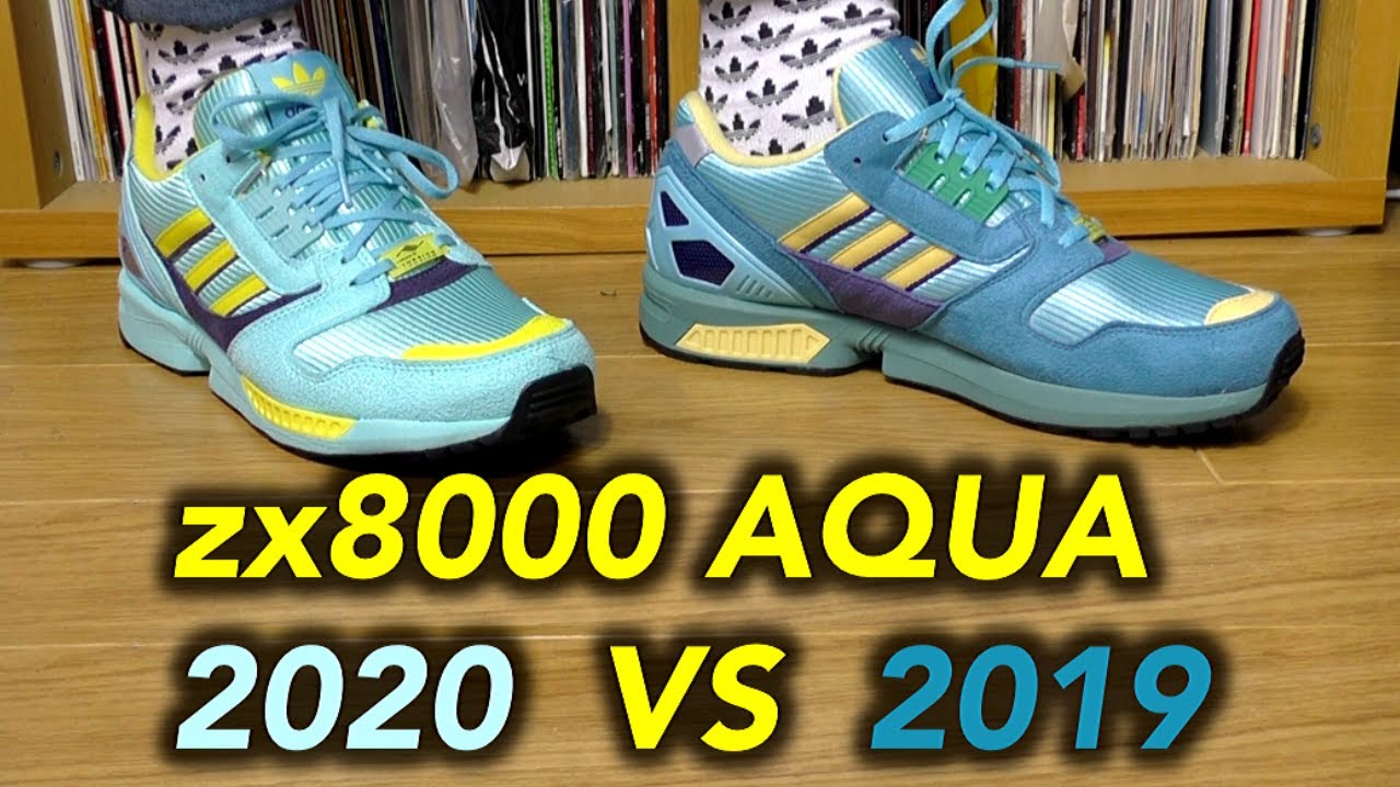 Adidas ZX 8000 2020 aqua OG VS 2019 consortium ON FEET