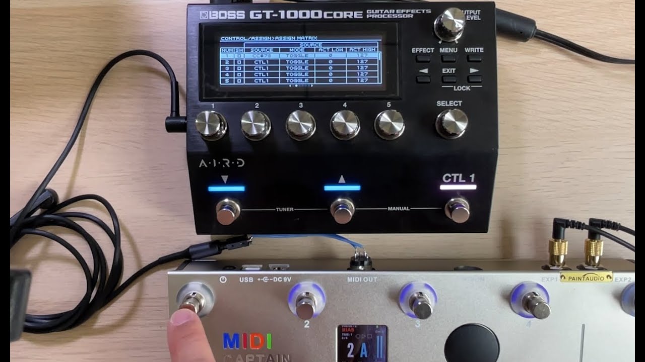 How to use MIDI Captain to control Boss GT1000 core PC/CC setups