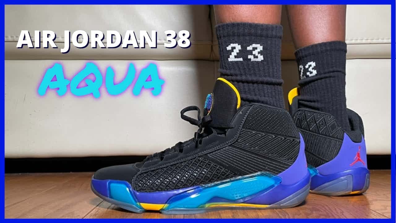 Air Jordan 38 Aqua | Review & On Feet - YouTube