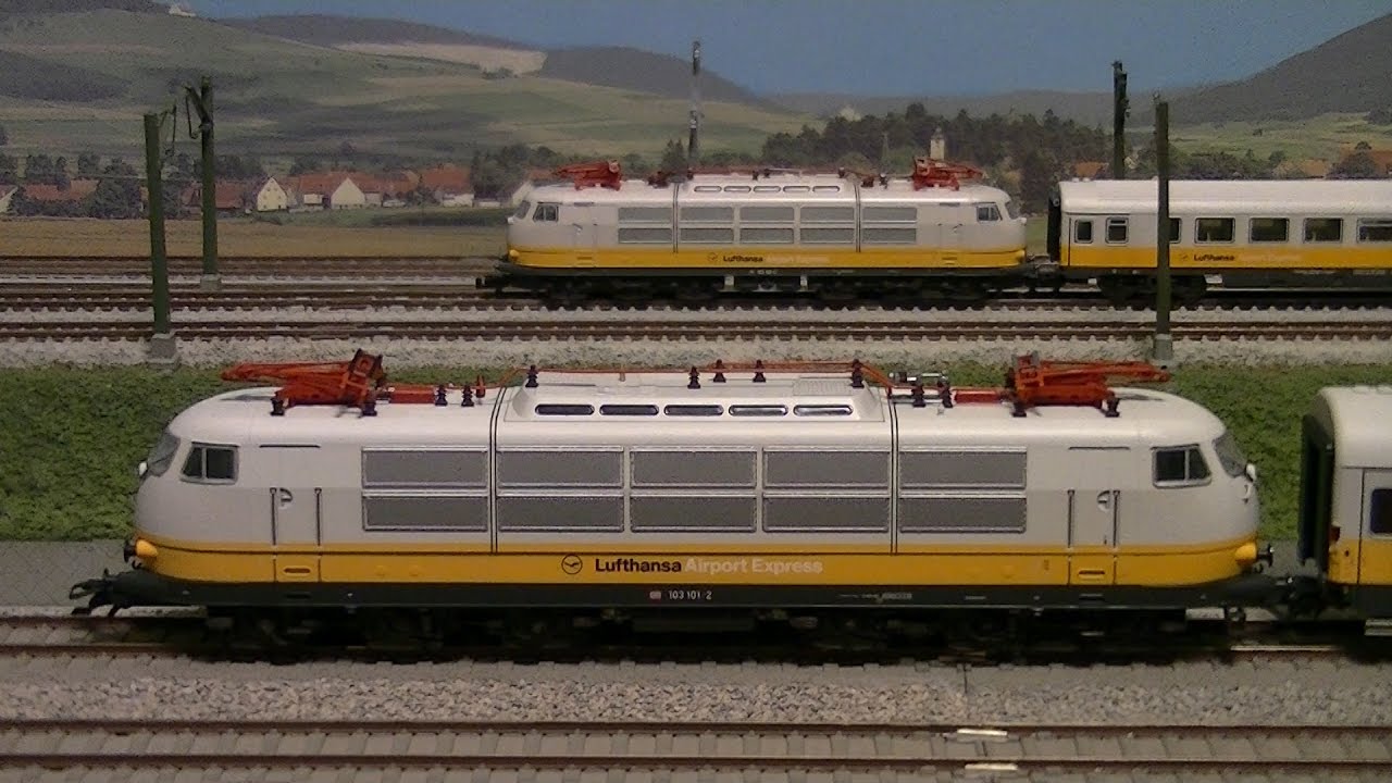 Trix/Fleishmann Lufthansa Airport Express HO & N - YouTube