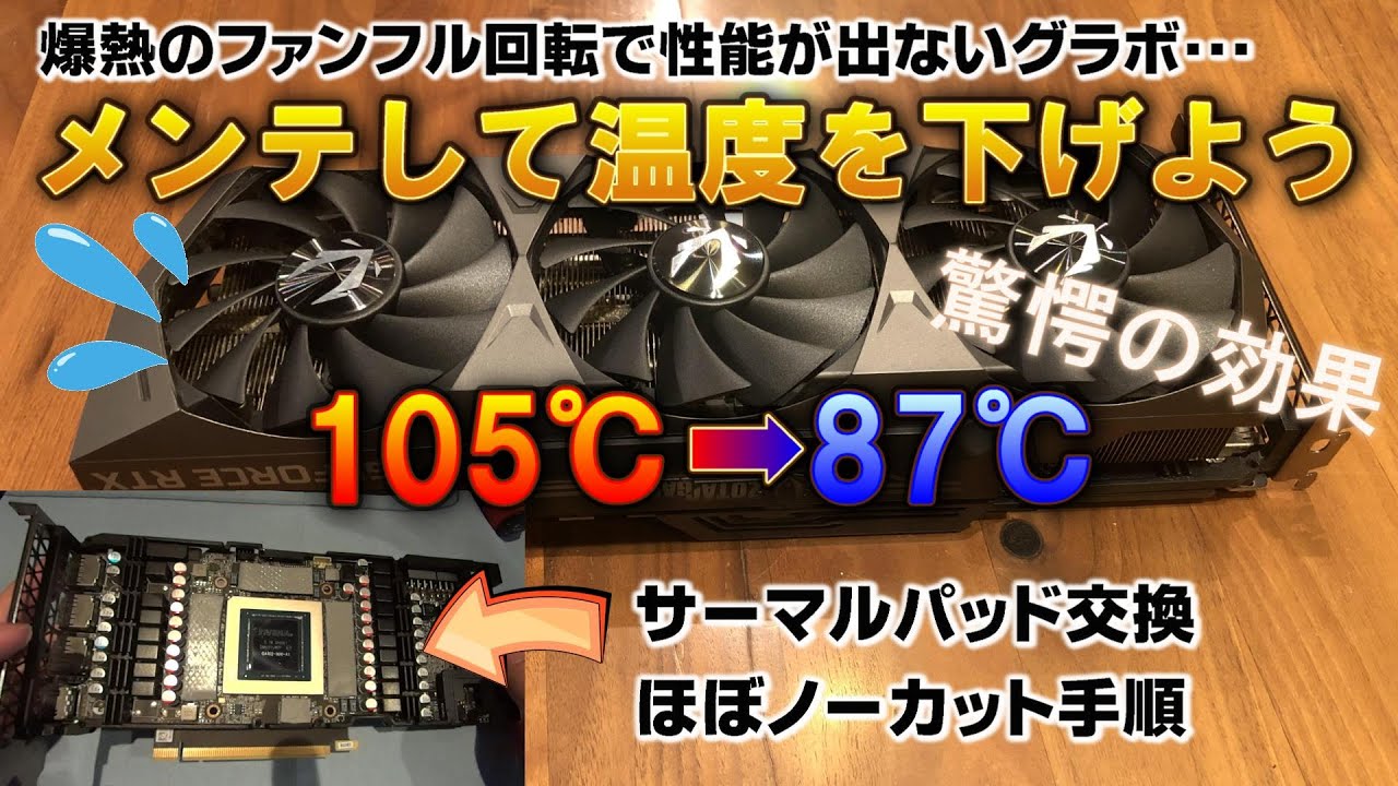 自作ゲーミングPC】高温注意のRTX3090！素人が初めてサーマルパッドを