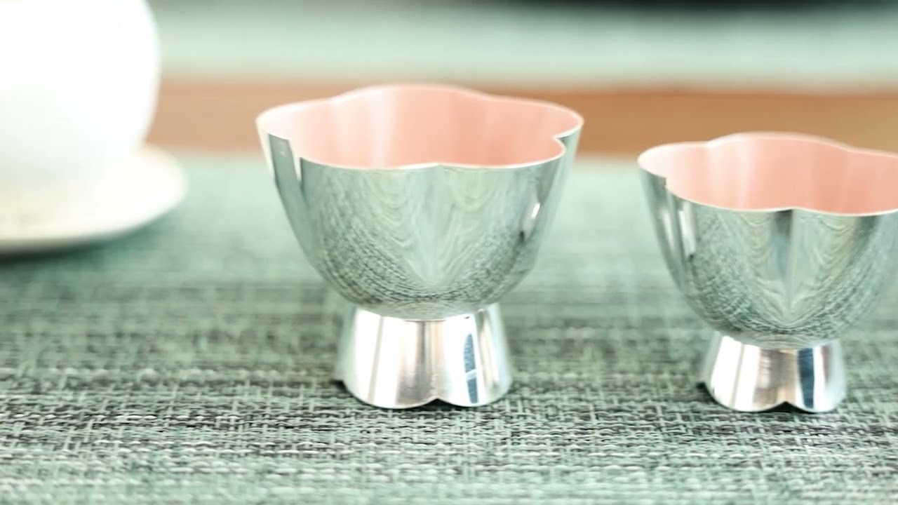 東京銀器森銀器製作所純銀玉杯一枝梅傳統工藝品金屬杯子| MUKU工房