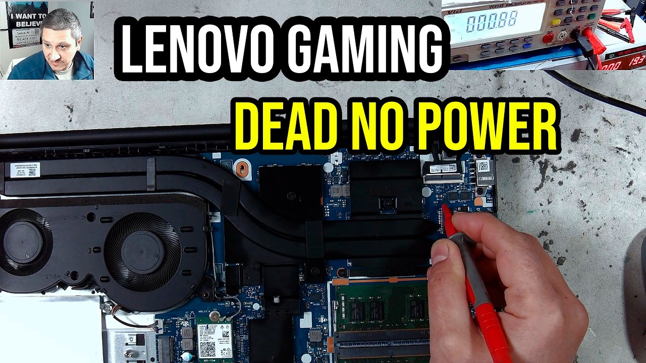 Dead Lenovo IdeaPad 3 Gaming Laptop: Motherboard Repair — No Power