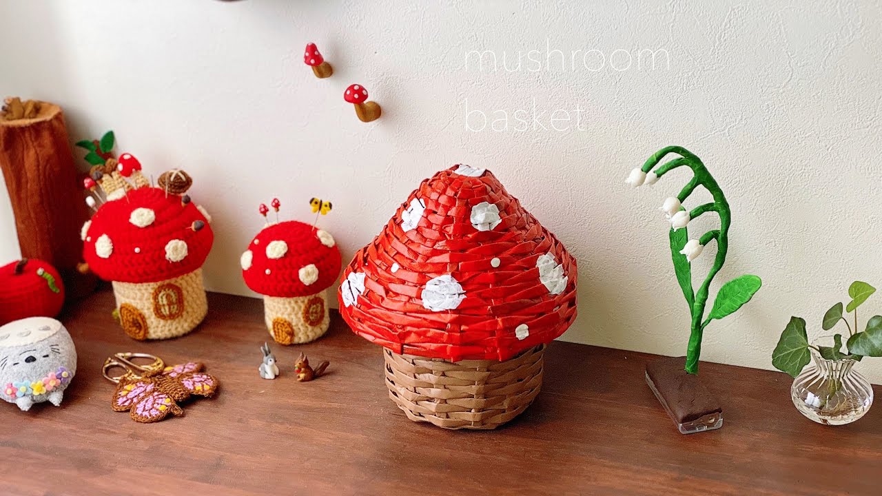 きのこのカゴ☆新聞で作りました♪ - YouTube