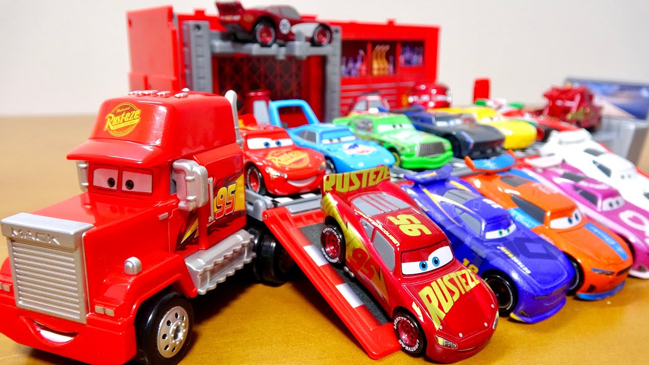 カーズトミカを一斉発車!【トミカ】 ならべて全員発車!シューター