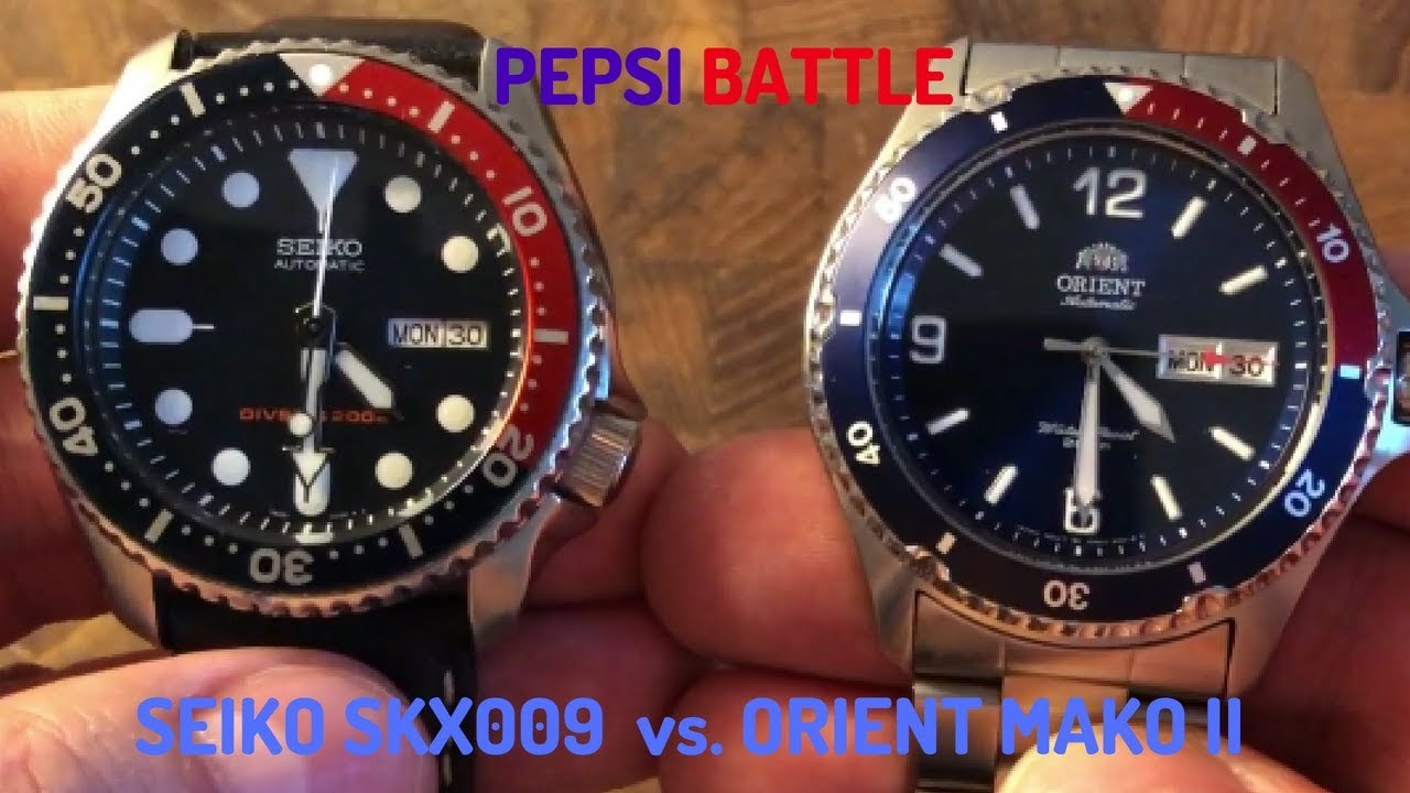 Affordable Pepsi Battle Seiko SKX009 vs. Orient Mako II - YouTube