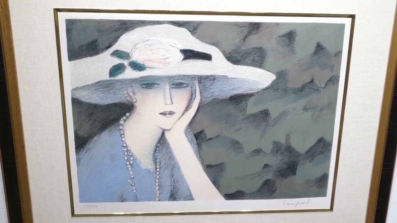 ジャン・ピエール・カシニョール つた 人物画 絵画 女性 リトグラフ